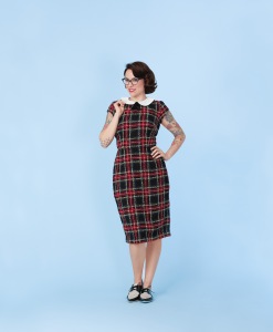 plaid secretary dress