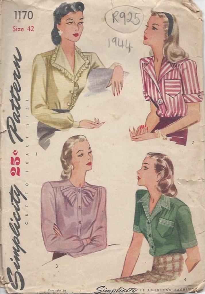 Simplicity 1170 four women in blouses with patient looks on their faces